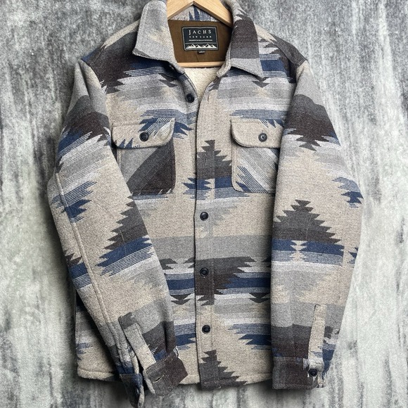 Jachs Other - Jachs New York Men's Aztec Print Sherpa Lined Wool Blend Jacket Size M